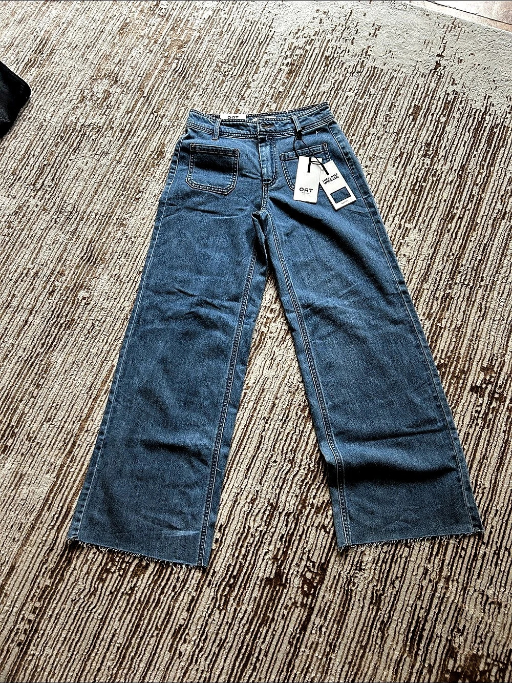 OAT New York High Rise Wide Leg Jeans Blue Jeans